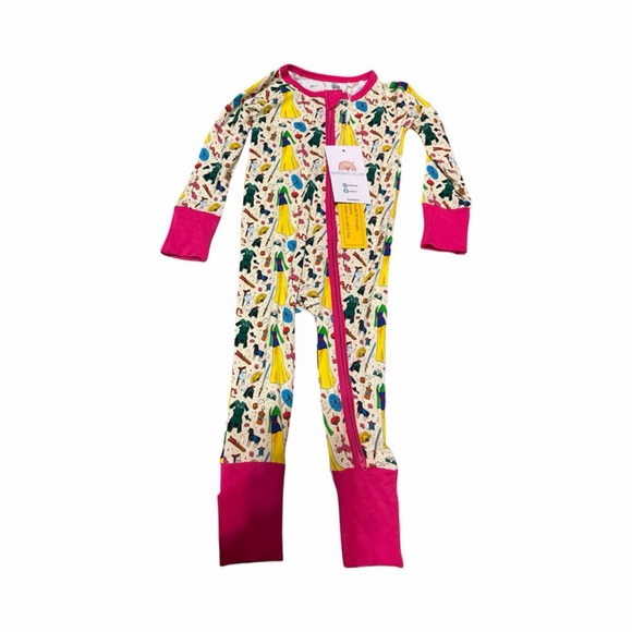 Other - Vibrant Kids Mulan Disney Princess Bamboo Footie Pajama with Pink Accents